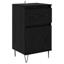  Serviesskap med skuff Svart eik 35 x 40 x 70 cm Konstruert tre