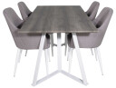 Venture Design Marina & Comfort spisegruppe Grå/grå 4 st stoler & bord 180 x 90 cm