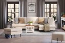 Menard Compact 4 seters Høyrevendt L formet Sjeselongsofa i Stoff   Beige