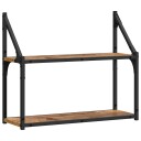 Vegghylle med hylle Gammelt tre 60 x 21 x 51 cm Konstruert tre
