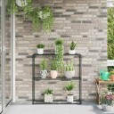  3 lags plantehylle Svart 100 x 32 x 102 cm Stål