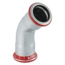 Geberit 76 mm 45° Bøy med Pressmuffe i Stål