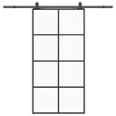 vidaXL Skyvedør med monteringssett svart 102,5x205 cm ESG-glass