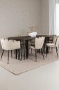 Venture Home   Spisegruppe Stone med 6 stk stoler Limhamn/Limhamn Light   Brun