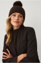 Ellos Collection   Strikket lue med pompong   Brun