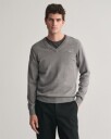 Klassisk bomullsgenser med v-hals DARK GREY MELANGE M