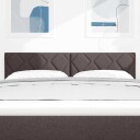  LED hodegjerde diamantblokker design mørk brun 144 cm stoff