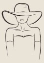 Woman in Wide Hat Plakat Plakat / 100x150cm