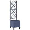 vidaXL Hageplanter med espalier og hjul Grå 40 x 40 x 149 cm PP