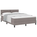  Box Spring Seng med Madrass Taupe 140x200 cm Stoff