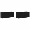  Veggmontert TV hylle sett 2 pcs Svart Eik 100 x 34,5 x 40 cm