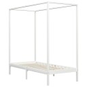 vidaXL Himmelsengeramme heltre furu hvit 100x200 cm