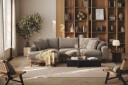 Copenhagen Premium 4 personers Venstrevendt L formet Dyb Divansofa i Chenille   Brun