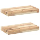  Flytende hyller 2 stk 40x20x4 cm ubehandlet heltre akasie