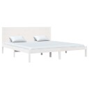 vidaXL Sengeramme hvit heltre furu 200x200 cm