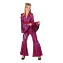 Thetru B.v. Disco Jumpsuit Rosa Deluxe Kostyme XX-Large 4319-4300-0XXL
