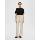 Selected Femme Viva-Gulia HW Long Linen Pant - Sandshell 36