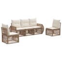 vidaXL Hagesofa Set 5 stk. Beige og kremhvitt polyrotting