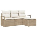  Hagesofa Set 4 pcs Beige Poly rattan