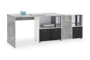 Lexo Hjørneskrivebord 136 cm med Justerbar Hylla - Betong