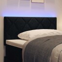  LED Hodegjerd Diamantblokkdesign Svart 100 cm Stoff