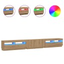  TV-benk med LED-lys artisan eik 300x35x40 cm konstruert tre 8721158760647