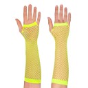 Boland Party Partners 80-talls UV Fingerløse nettinghansker lange neongule One size 02994