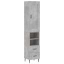 vidaXL Highboard betonggrå 34,5x34x180 cm konstruert tre 8720845496999