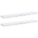  Vegghylle 2 pcs Hvit marmor 120 x 23,5 x 4 cm Konstruert tre