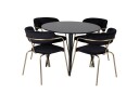 Venture Home Plaza Spisegruppe 100 cm Rund med 4 Arrow stoler Sort/Guld