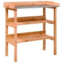  Plantebord med hyller brun 78x38x82,5 cm heltre gran