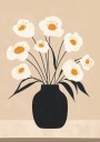 White Flowers in Black Vase Plakat Plakat / 70x100cm