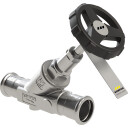 NIRO Vinklet seteventil i rustfritt stål M-Press 15 mm.