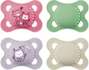 MAM Original Naturgummi Smokker 0-6m 4-Pack Rosa/Nøytral