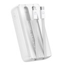 Joyroom JR-PBC06 10000mAh Powerbank med Innebygde Kabler USB-C 30W Hvit