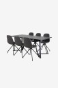 Venture Home   Spisegruppe Maggie med 6 stk spisestoler Penally   Svart