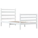 vidaXL Sengeramme heltre furu 100x200 cm hvit