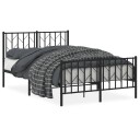 vidaXL Sengeramme i metall med hode- og fotgavl svart 120x200 cm 8721012249868