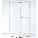 Contura Next NK dusjkabinett 90x70 cm, hvit profil, mønstret styren glass