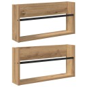 vidaXL Magasinreol 2 pcs Artisan Eik 60 x 12 x 30 cm Konstruert tre