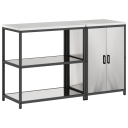  Kjøkkenoppbevaringssett med hylle 2 pcs Sølv 150 x 50 x 92 cm