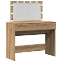  Sminkebord med LED Artisan Eik 100x40x120 cm