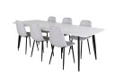 Venture Design Polar & Polar spisegruppe Hvit/grå 6 st stoler & bord 240 x 100 cm