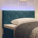  LED Hodegjerd Diamantskiftsdesign Mørkeblå 100 cm Fløyel