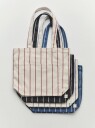 Outdoor Market Tote Bag Medium Black With Beige Stripe