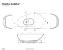 Copenhagen Bath Muschel badekar 1750x870 mm, Frittstående i Hvit Matt