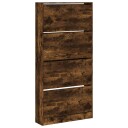  Skoskap med 4 vippeskuffer røkt eik 80x21x163,5 cm 8721012385627