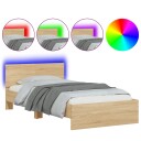 Sengeramme med hodegavl og LED-lys sonoma eik 100x200 cm 8721012241510