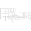  Sengeramme i metall med hode- og fotgavl hvit 120x190 cm 8721012373525