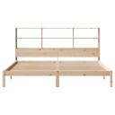  Seng med bokhylle uten madrass 180x200 cm heltre furu 8721158603807